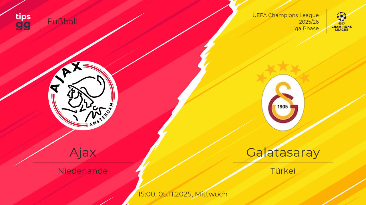 Ajax – Galatasaray Quoten am 05.11.2025 | Fußball | Tips.GG