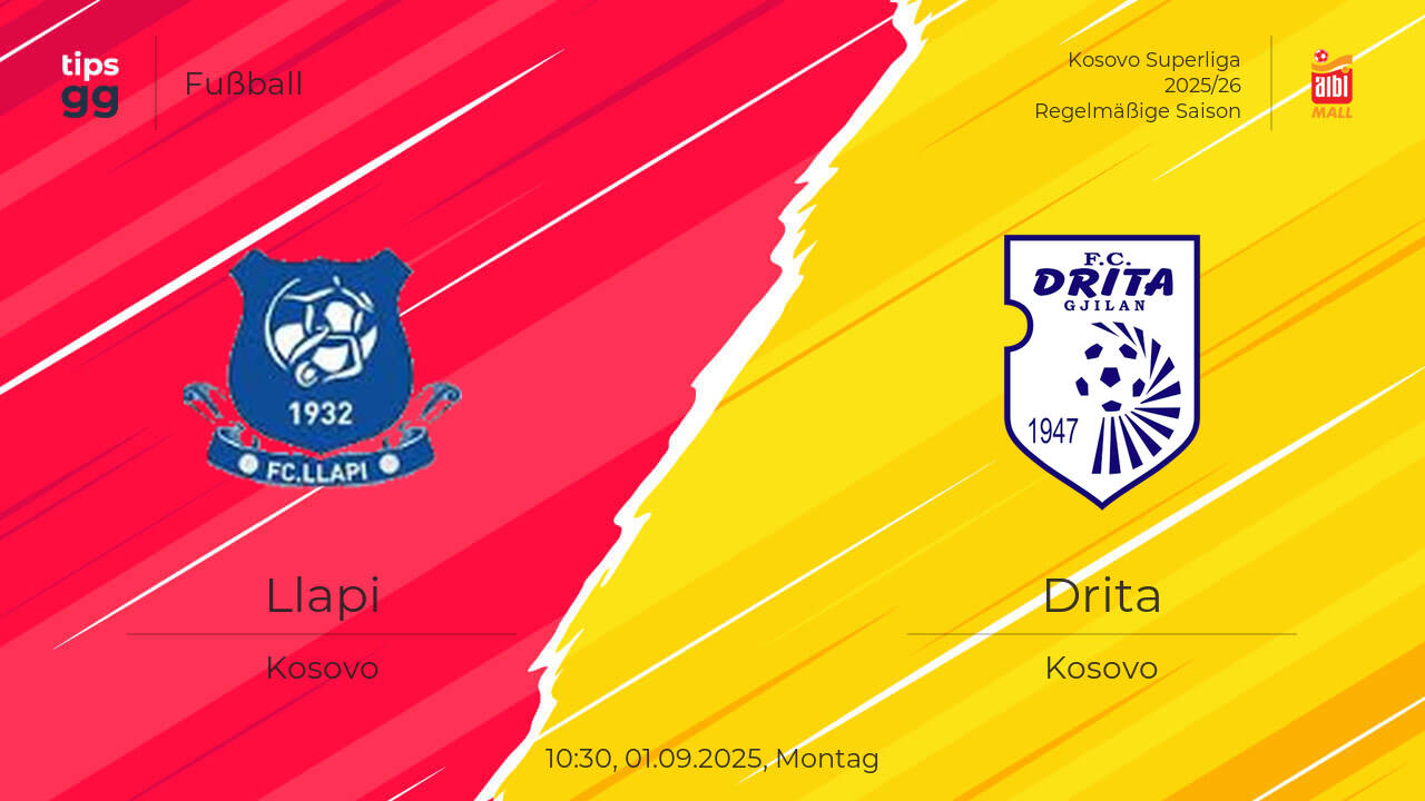 Llapi – Drita am 01.09.2025 – Live-Streams und Wiederholungen | Fußball ...