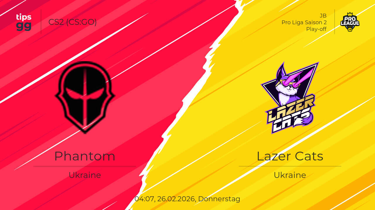 Phantom gegen Lazer Cats am 26.02.2026 bei der JB Pro Liga Saison 2 ...