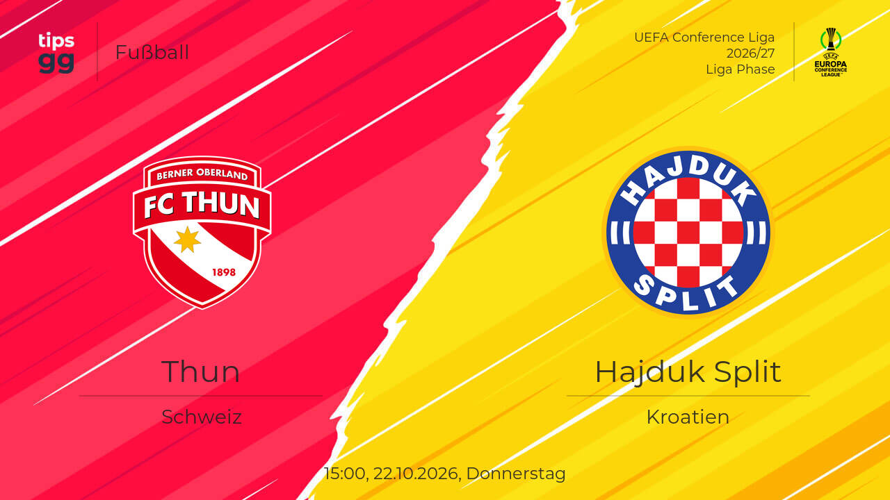 Thun – Hajduk Split Live-Ergebnis 22.10.2026 - heute Spielergebnisse ...