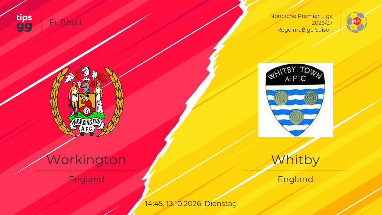 Workington – Whitby Tipp & Prognose am 13.10.2026 | Fußball | Tips.GG