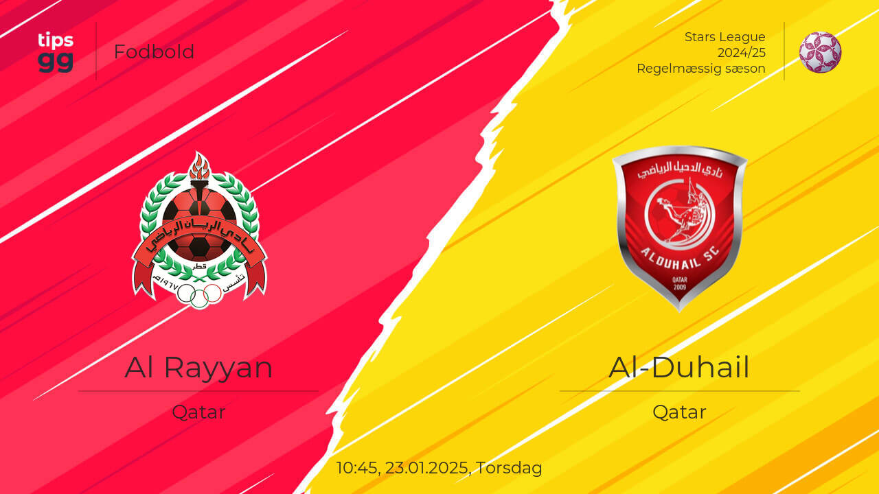 Al Rayyan vs Al-Duhail 23.01.2025 – Kampforudsigelser | Fodbold | Tips.GG