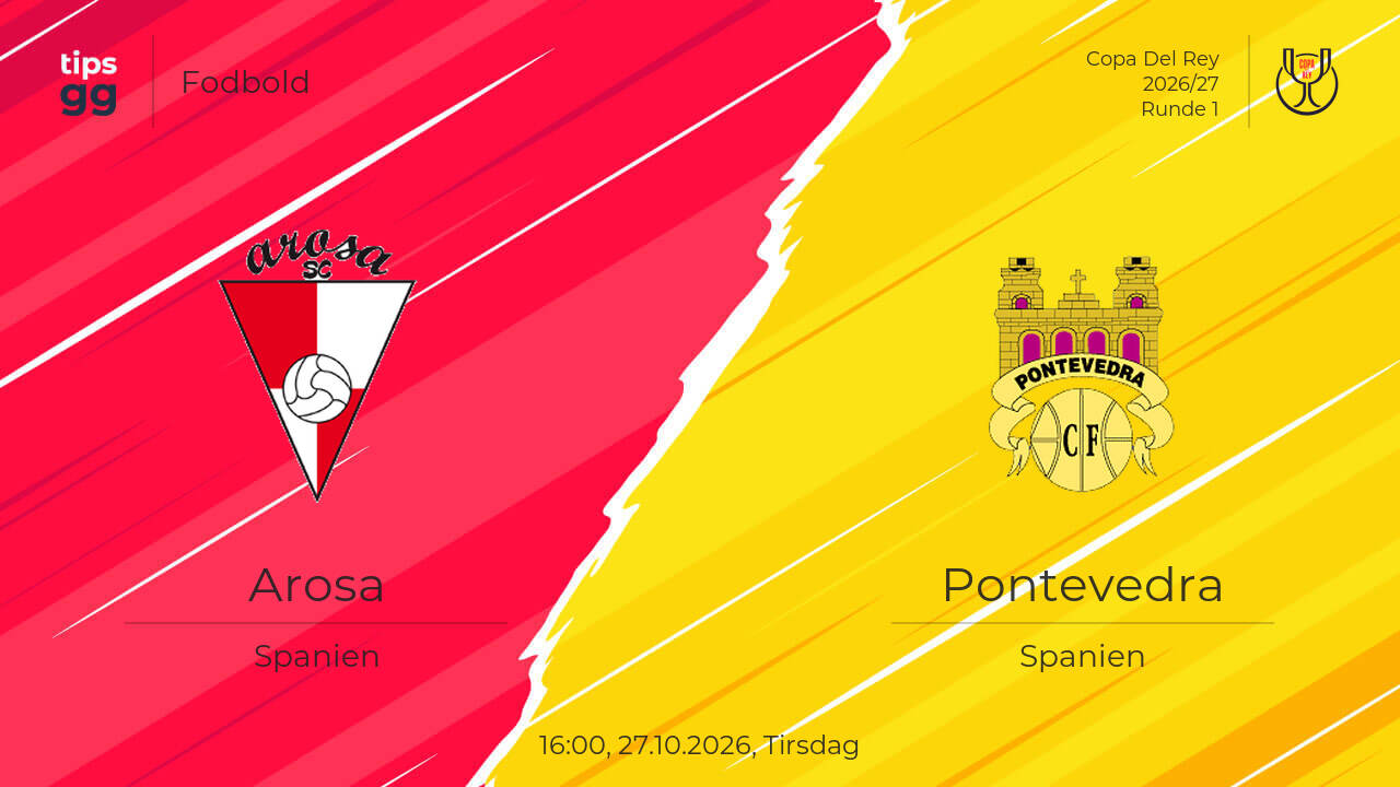 Arosa – Pontevedra 27.10.2026 – Kampforudsigelser | Fodbold | Tips.GG