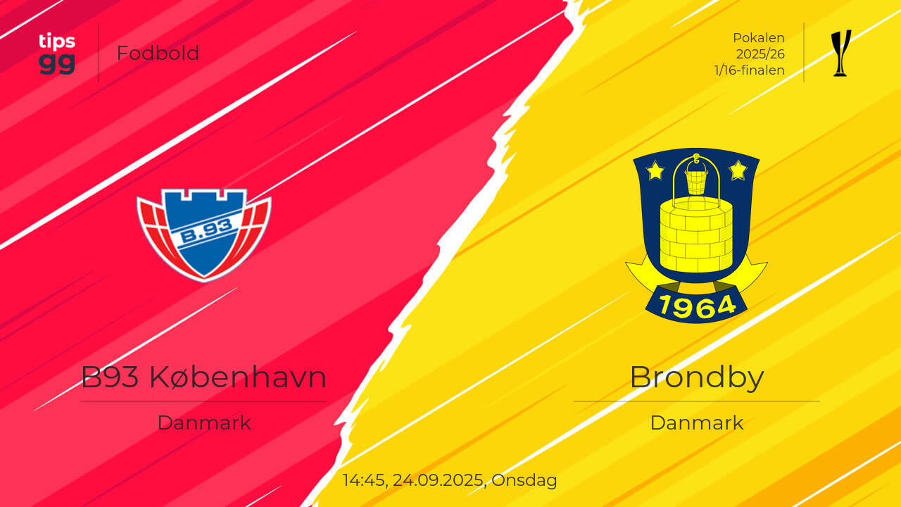 B93 København – Brondby 24.09.2025 – Kampforudsigelser | Fodbold | Tips.GG