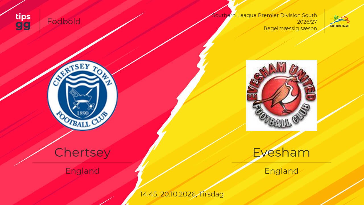 Chertsey – Evesham live resultater 20.10.2026 - dagens kampresultater ...