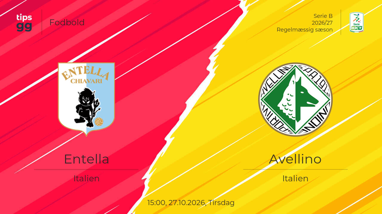 Entella – Avellino 27.10.2026 – Kampforudsigelser | Fodbold | Tips.GG