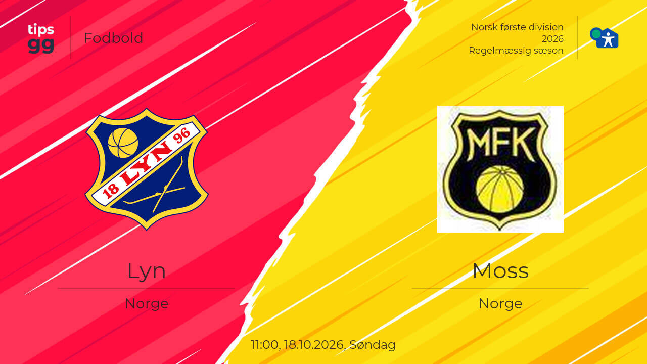 Lyn – Moss 18.10.2026 – Kampforudsigelser | Fodbold | Tips.GG