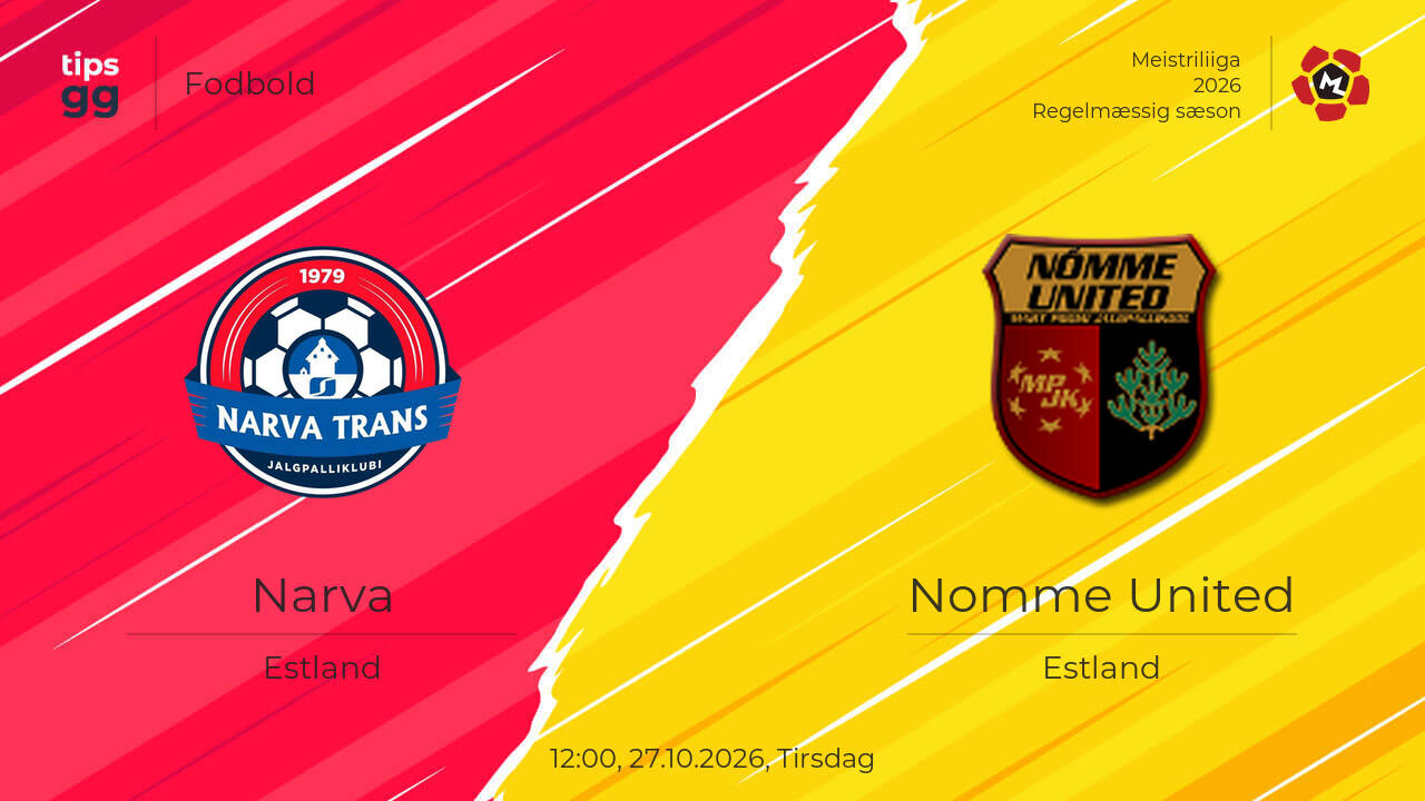Narva – Nomme United 27.10.2026 – Kampforudsigelser | Fodbold | Tips.GG