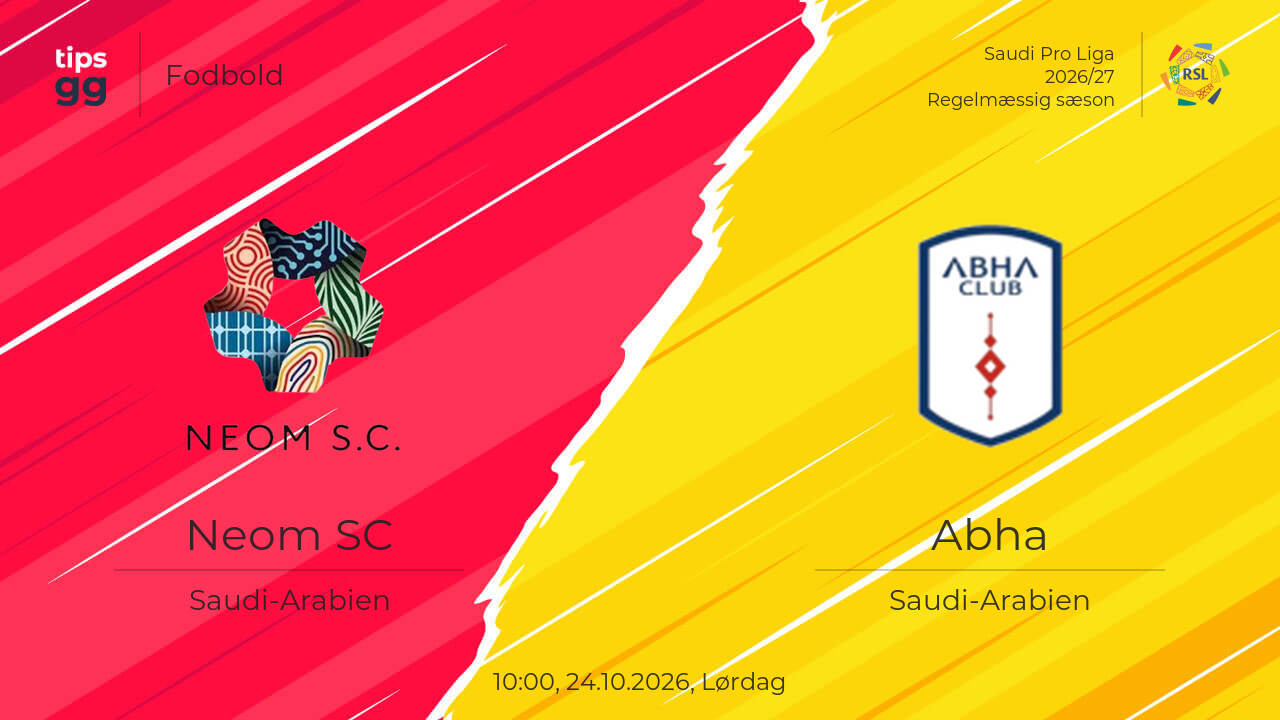 Neom SC vs Abha 24.10.2026 – Live Odds og Kampspilslinjer | Fodbold ...