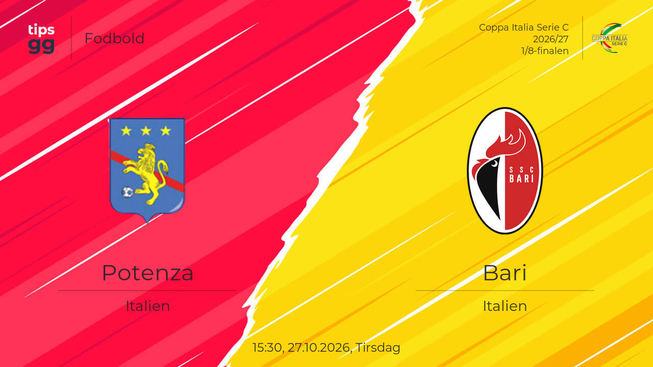 Potenza – Bari live resultater 27.10.2026 - dagens kampresultater | Tips.GG
