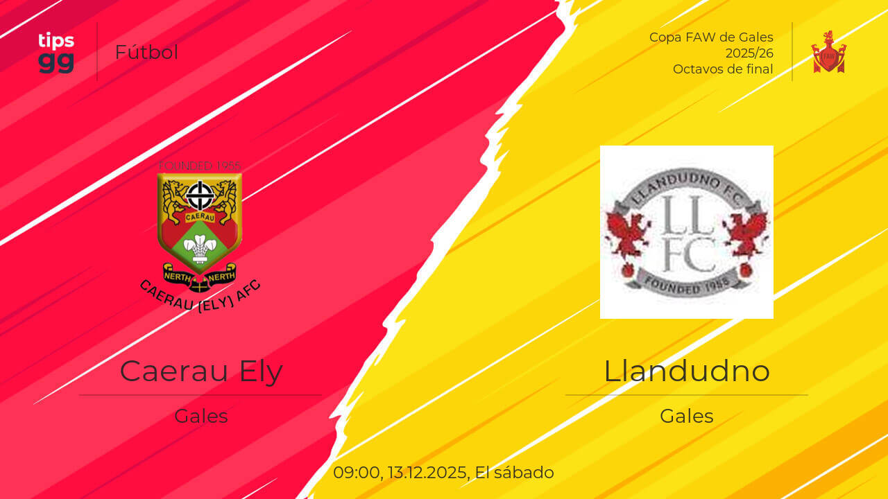 Caerau Ely – Llandudno marcador en vivo 13.12.2025 - resultados partido ...