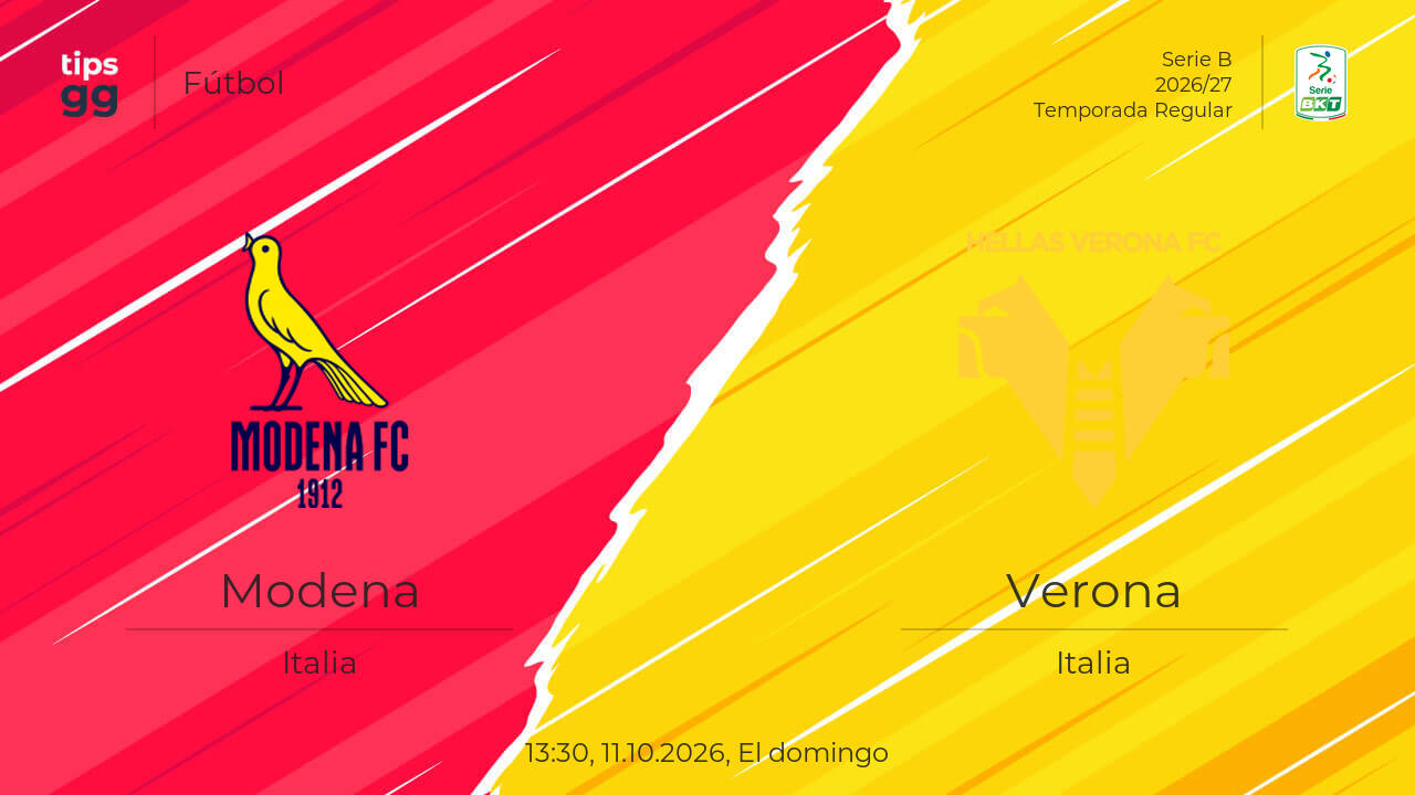 Modena vs Verona Pronóstico el 11.10.2026 | Fútbol | Tips.GG