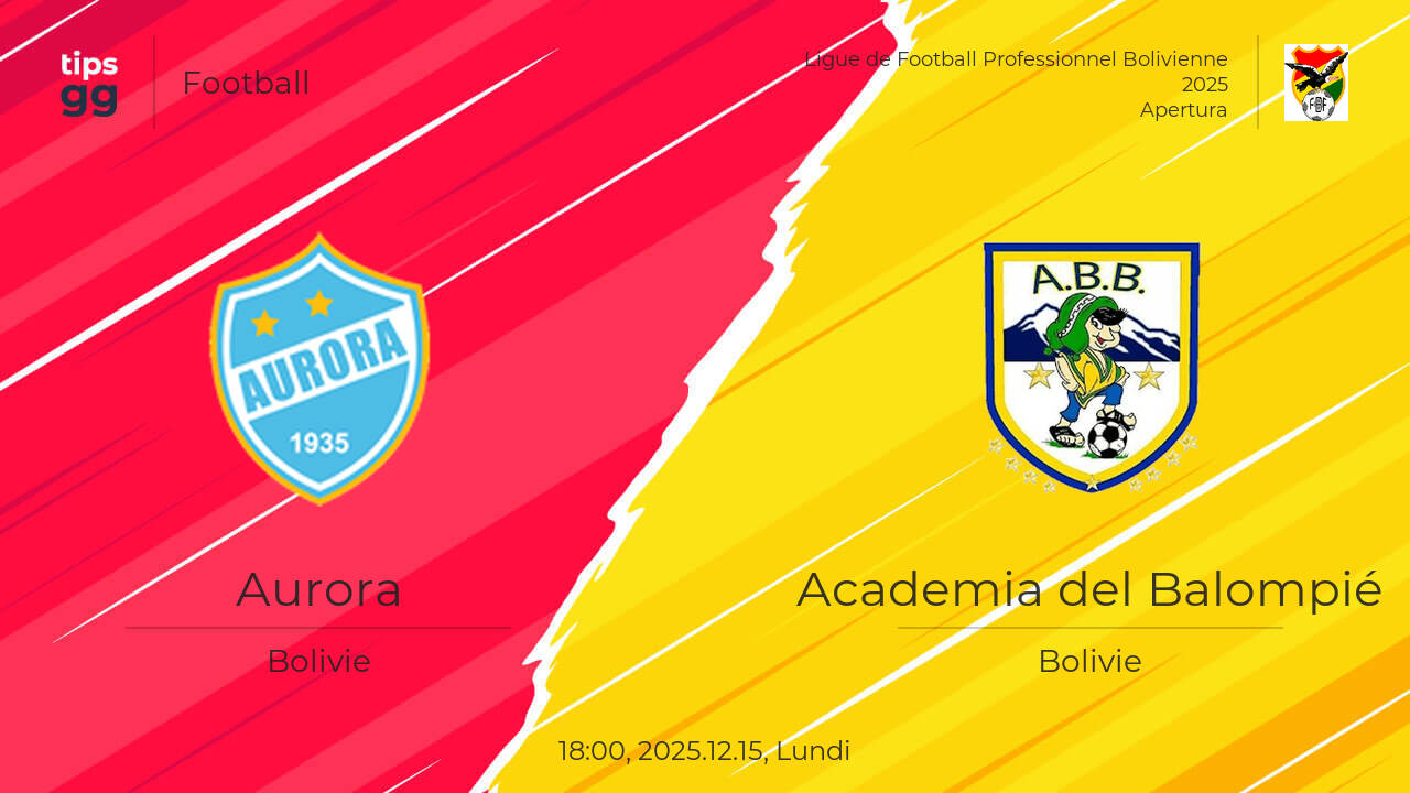 Aurora vs Academia del Balompié 2025.12.15 – Cotes de paris sportifs ...