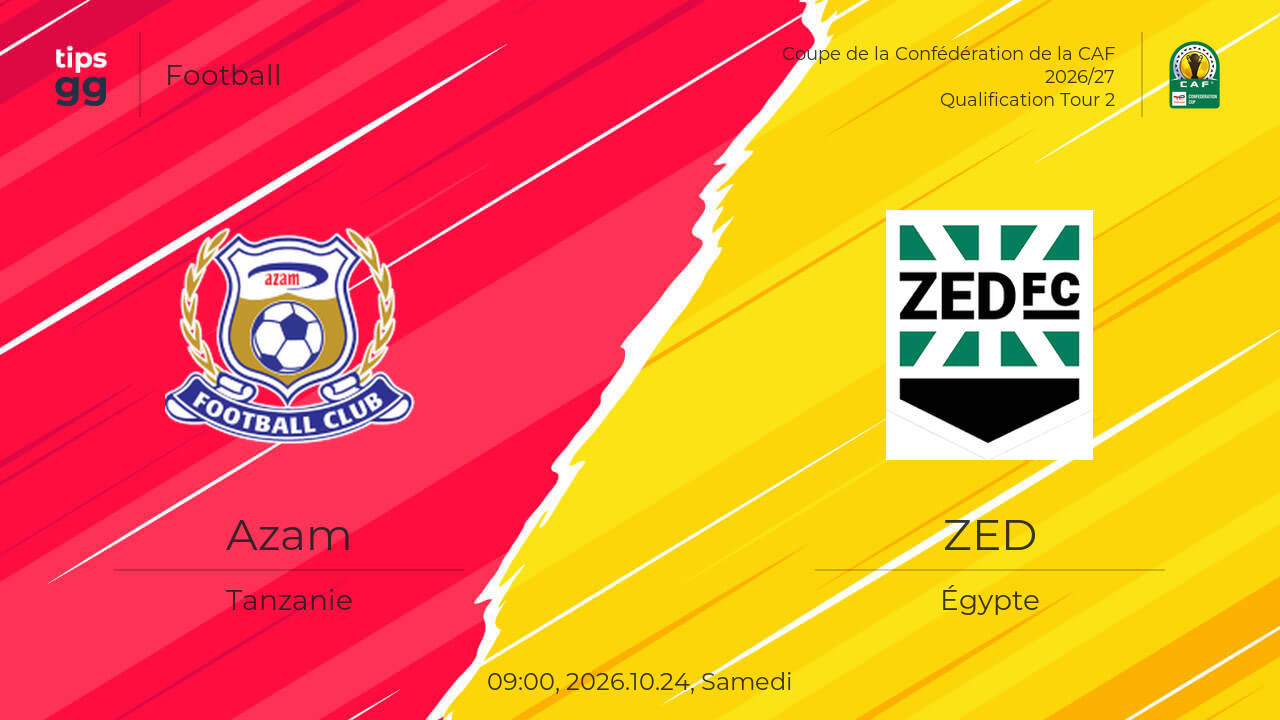 Azam vs ZED 2026.10.24 – Prédiction de match | Football | Tips.GG
