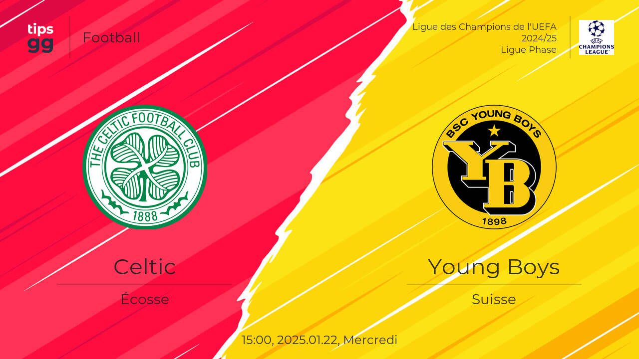 Celtic vs Young Boys 2025.01.22 – Cotes de paris sportifs | Football ...