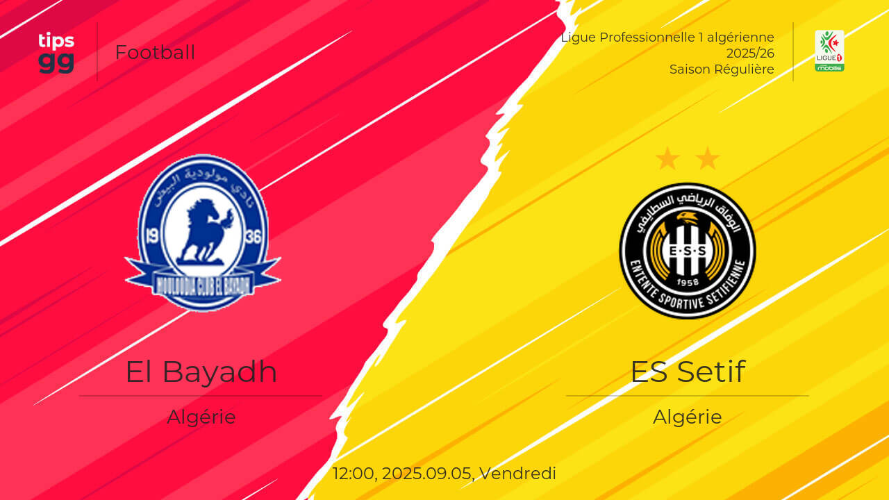 El Bayadh vs ES Setif 2025.09.05 – Prédiction de match | Football | Tips.GG