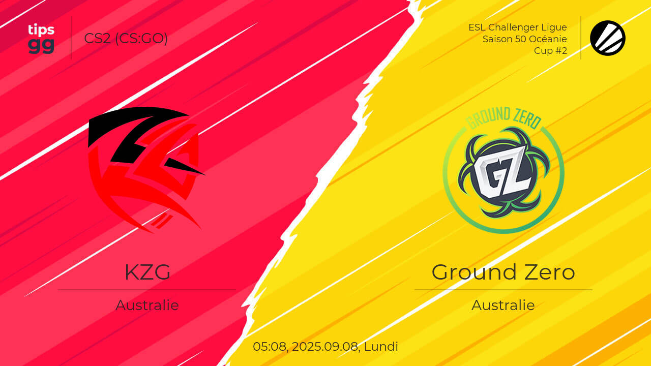 KZG contre Ground Zero le 2025.09.08 à l'ESL Challenger Ligue Saison 50 ...