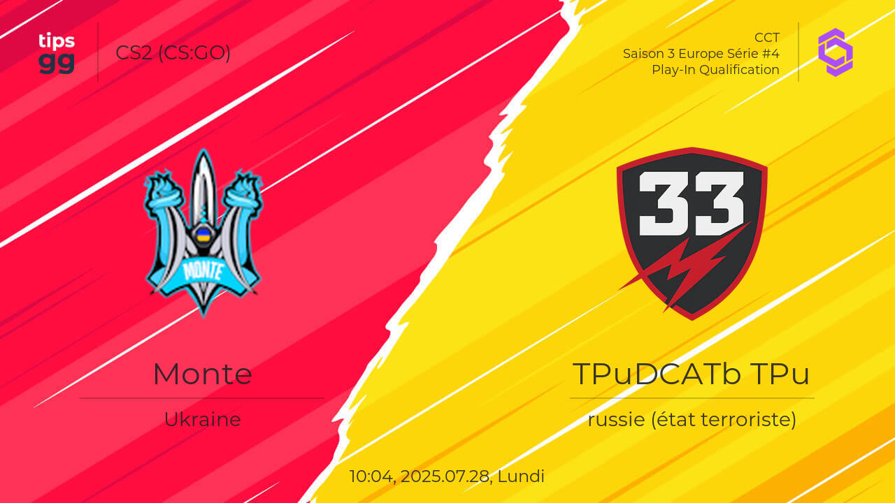 Monte vs TPuDCATb TPu 2025.07.28 – Cotes de paris sportifs | CS2 (CS:GO ...