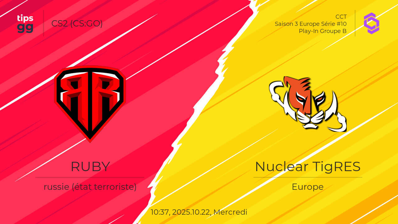 RUBY vs Nuclear TigRES 2025.10.22 – Cotes de paris sportifs | CS2 (CS ...