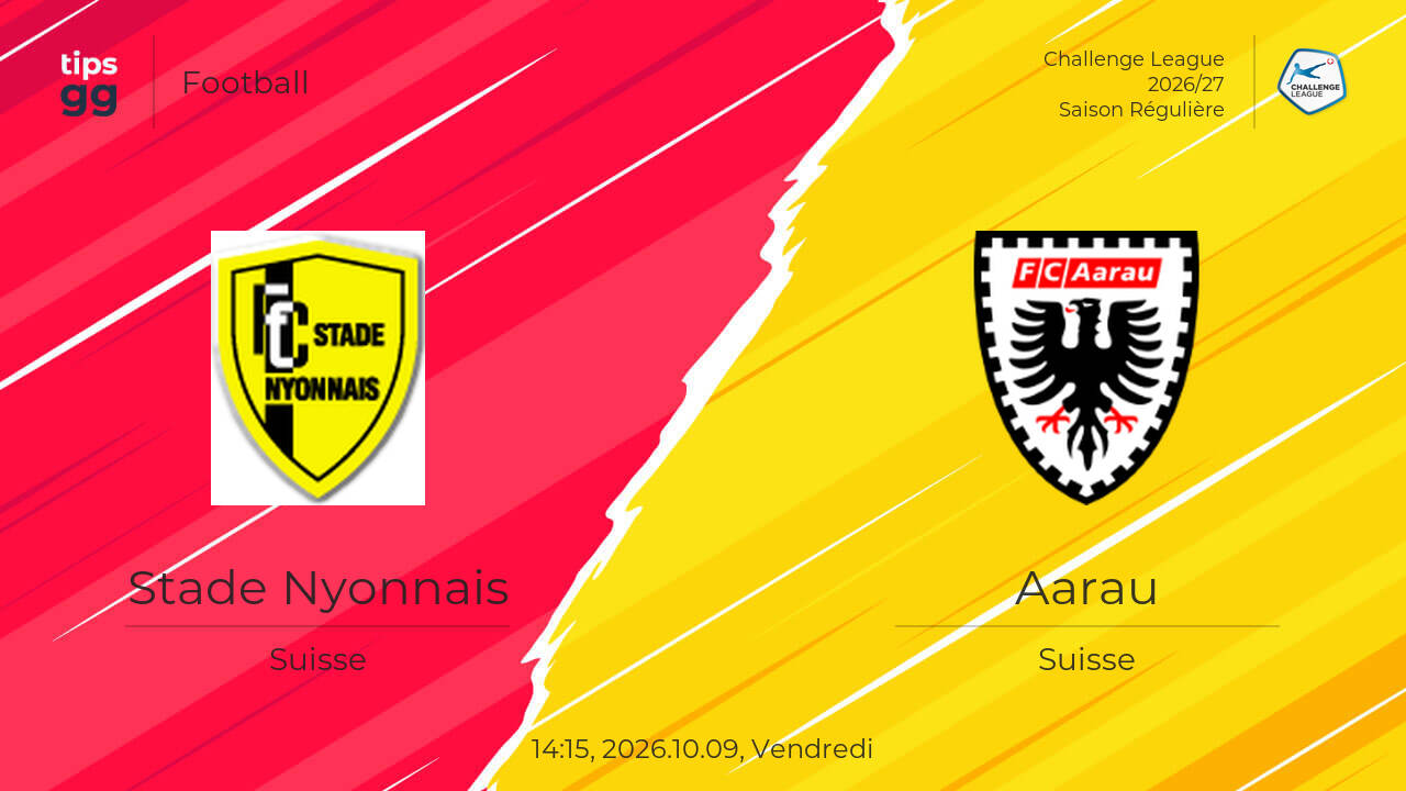 Stade Nyonnais vs Aarau 2026.10.09 – Cotes de paris sportifs | Football ...
