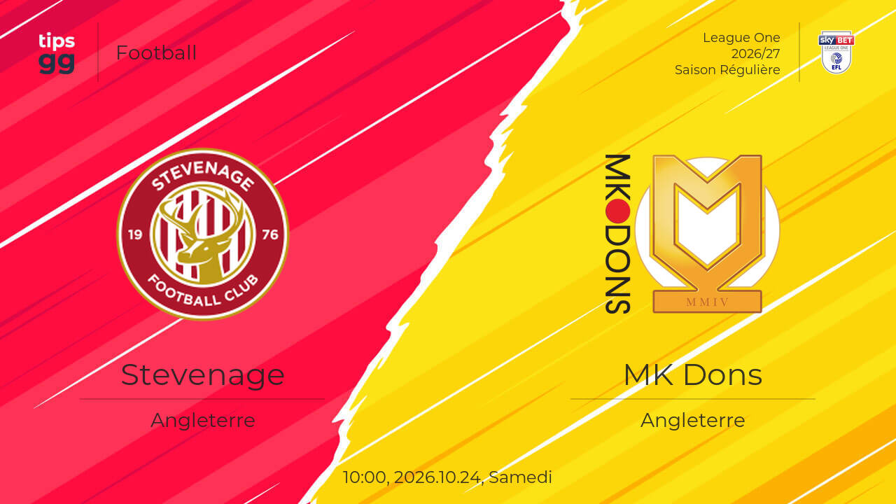 Stevenage vs MK Dons 2026.10.24 – Prédiction de match | Football | Tips.GG