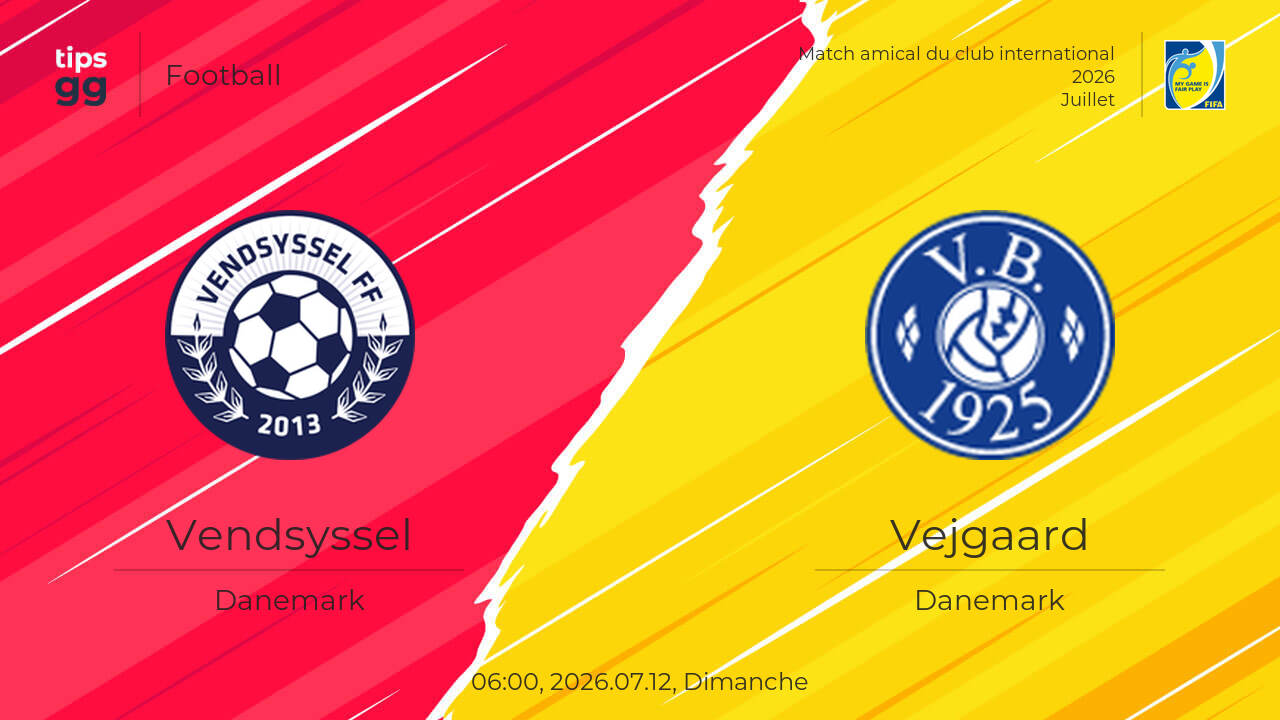 Vendsyssel – Vejgaard score en direct 2026.07.12 - aujourd'hui ...