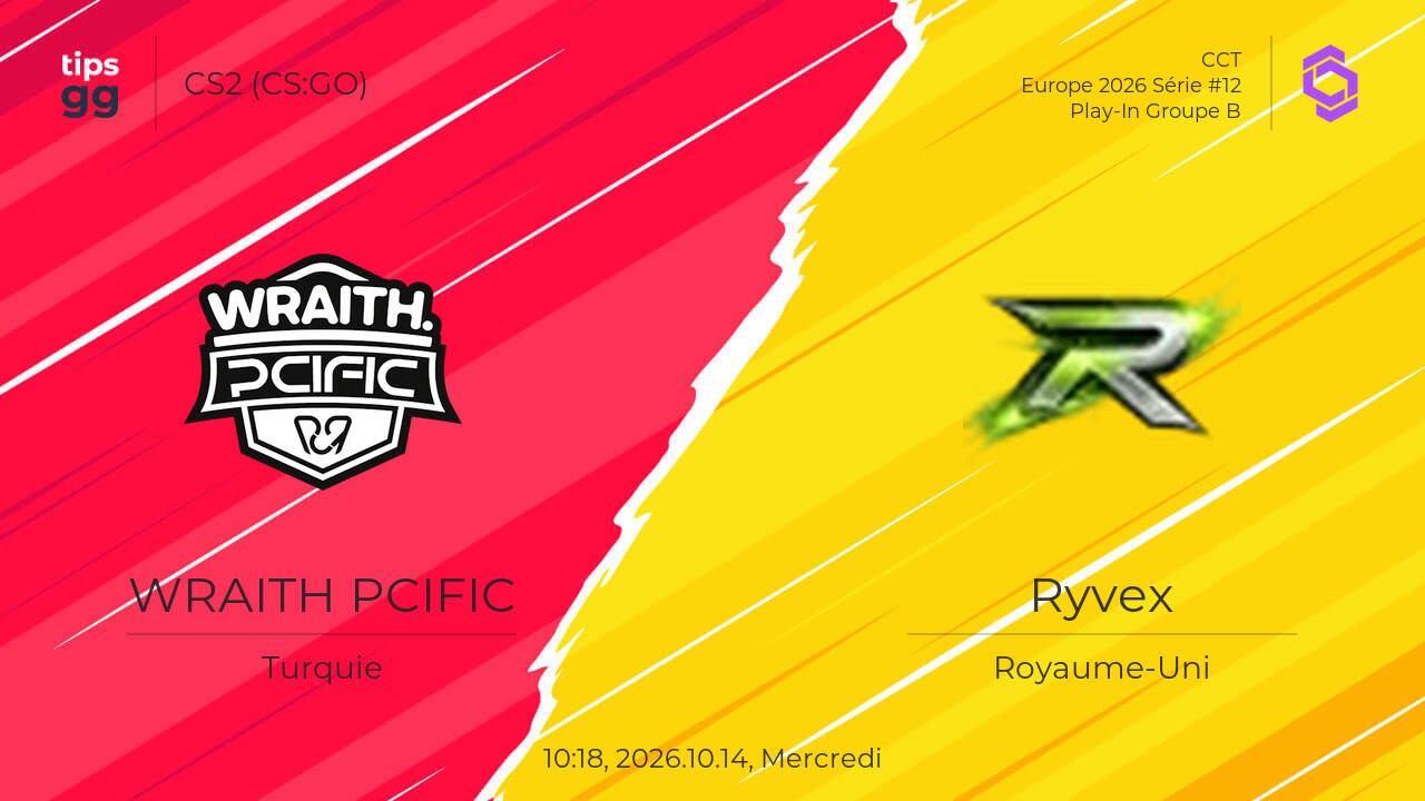 WRAITH PCIFIC vs Ryvex 2026.10.14 – Prédiction de match | CS2 (CS:GO ...