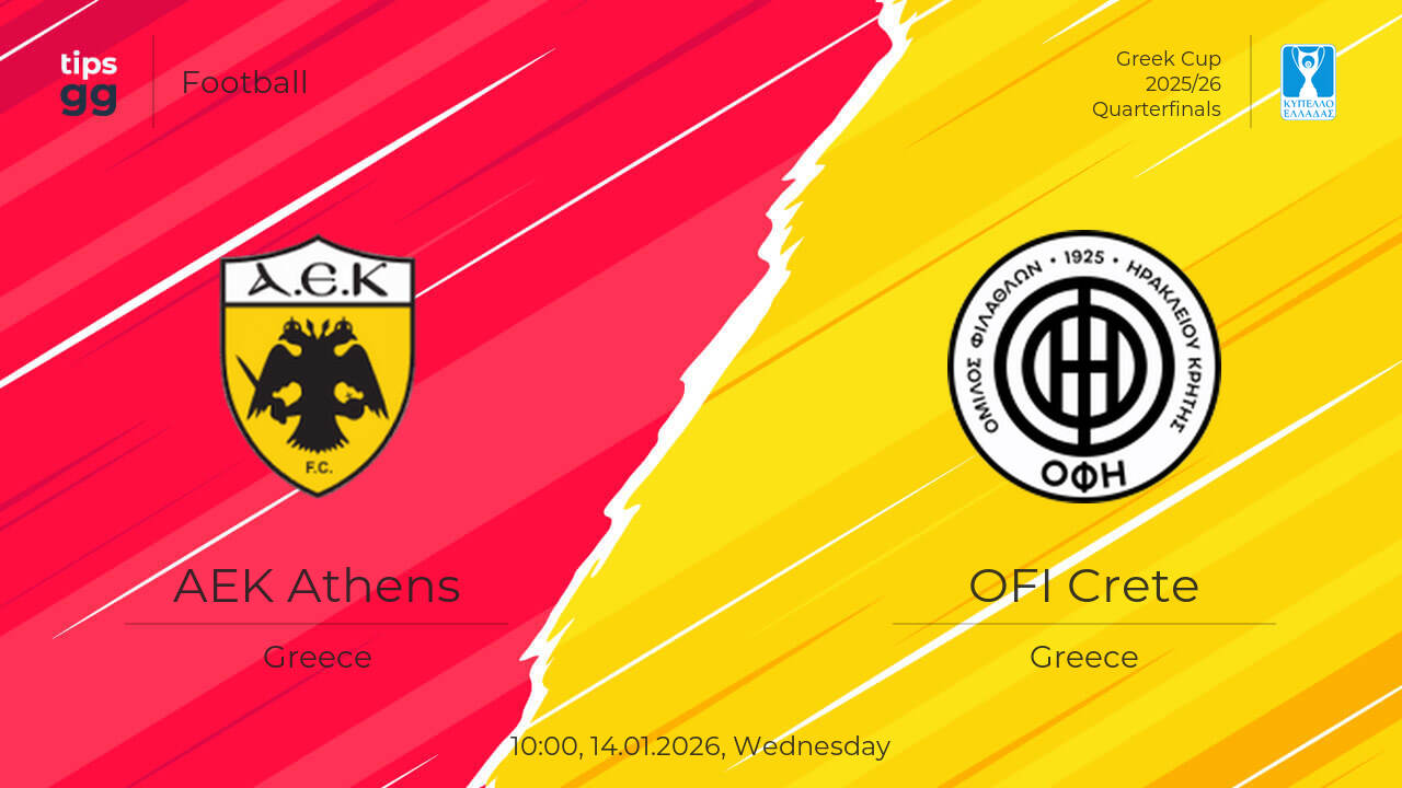 AEK Athens vs OFI Crete Prediction 14.01.2026 | Tips.GG