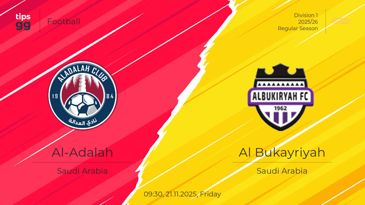 Al-Adalah vs Al Bukayriyah live score 21.11.2025 – today match results ...