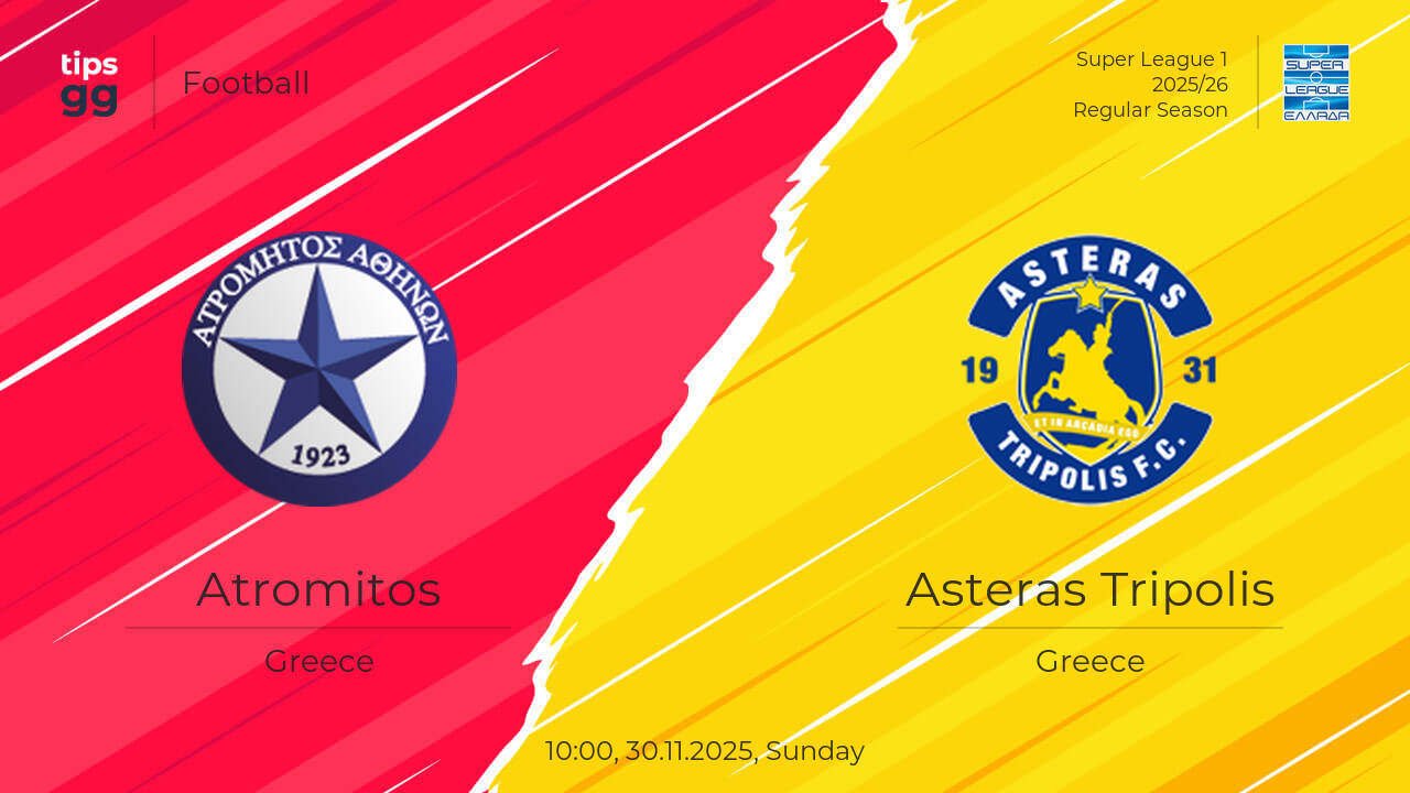 Atromitos vs Asteras Tripolis Prediction 30.11.2025 | Tips.GG