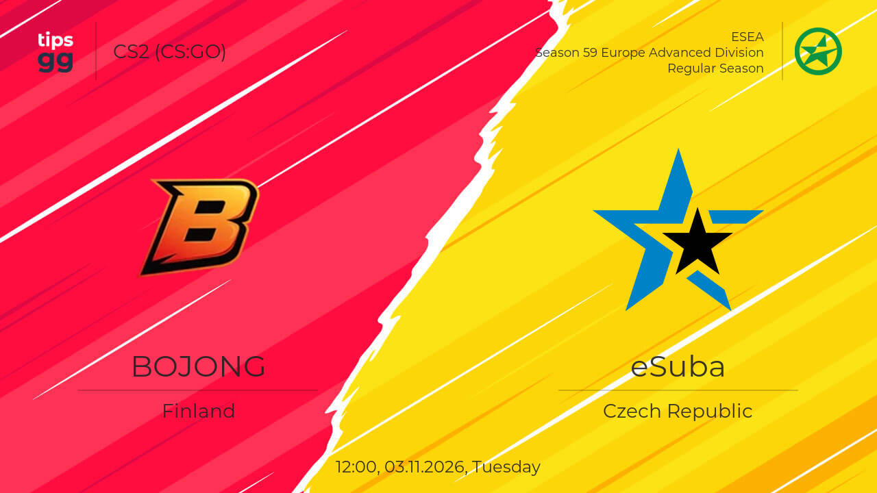 BOJONG vs eSuba Prediction | 27.10.2026 | CS2 (CS:GO) | Tips.GG