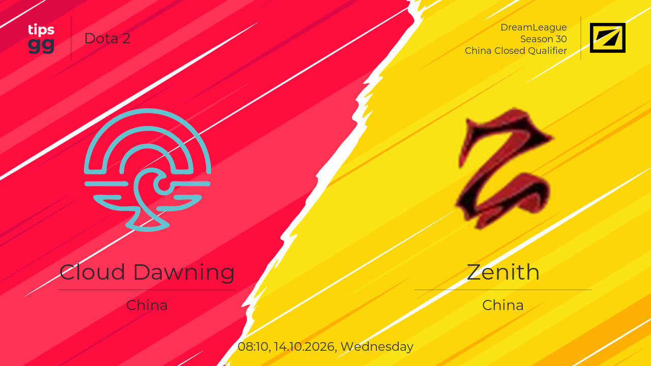 Cloud Dawning vs Zenith 14.10.2026 at DreamLeague Season 30 | Dota 2 ...