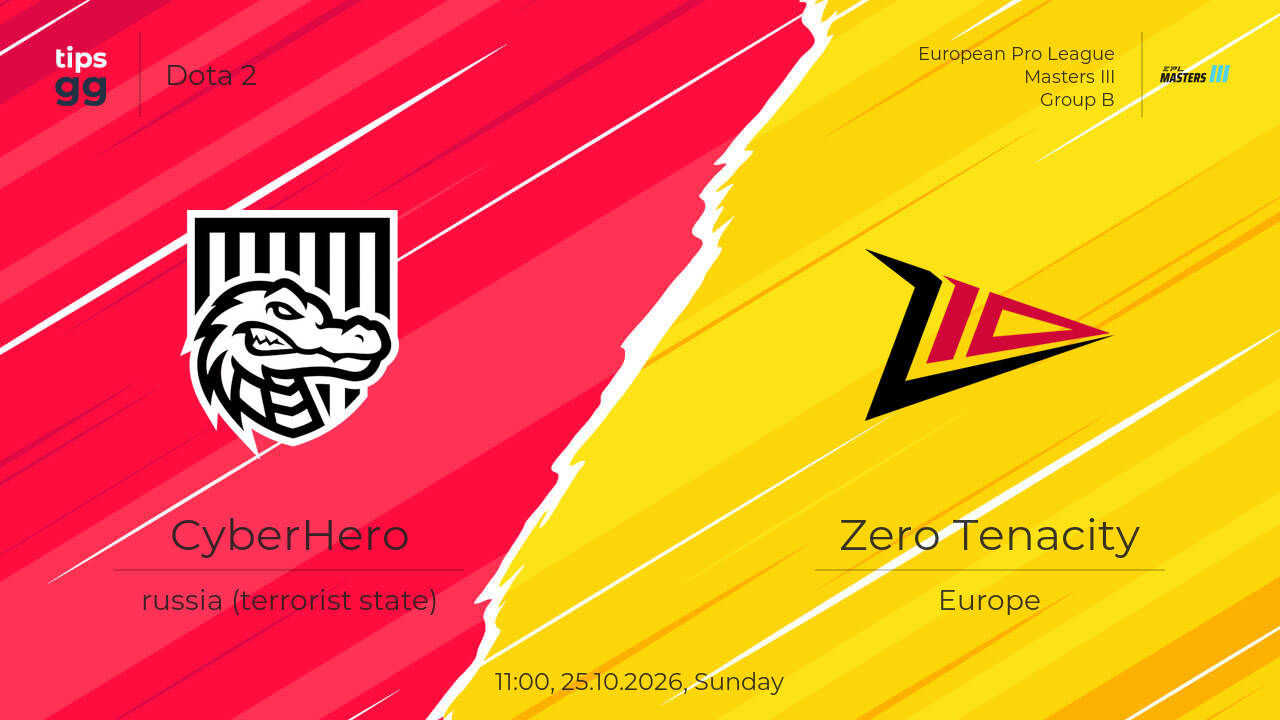 CyberHero vs Zero Tenacity 25.10.2026 at European Pro League Masters ...