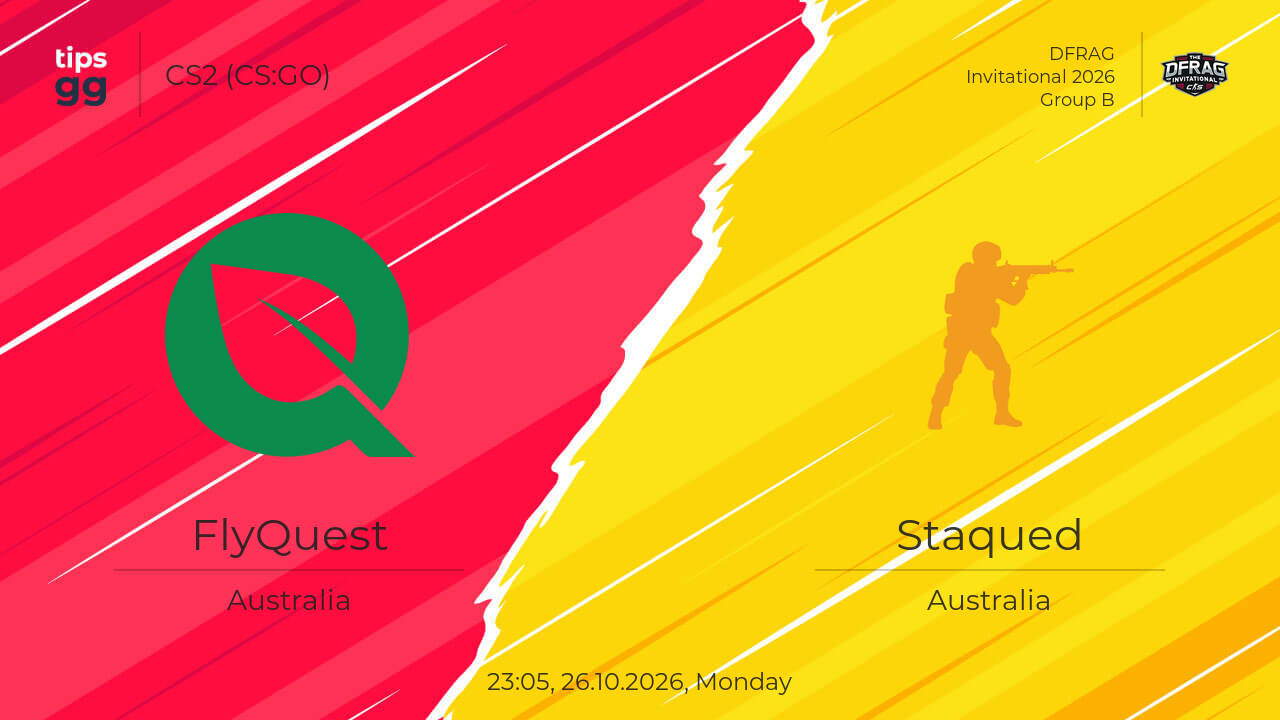 FlyQuest vs Staqued 27.10.2026 Odds | CS2 (CS:GO) | Tips.GG
