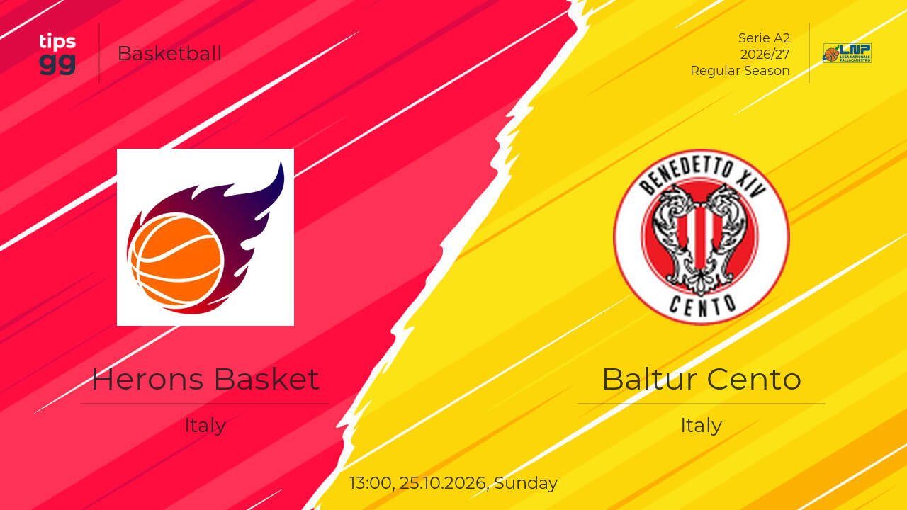 Where to Watch Herons Basket vs Baltur Cento 25.10.2026 – Live Streams ...