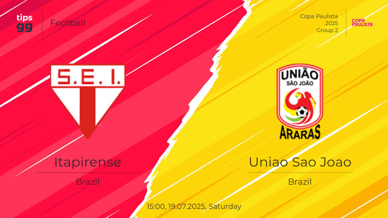 Itapirense vs Uniao Sao Joao Prediction 19.07.2025 | Tips.GG