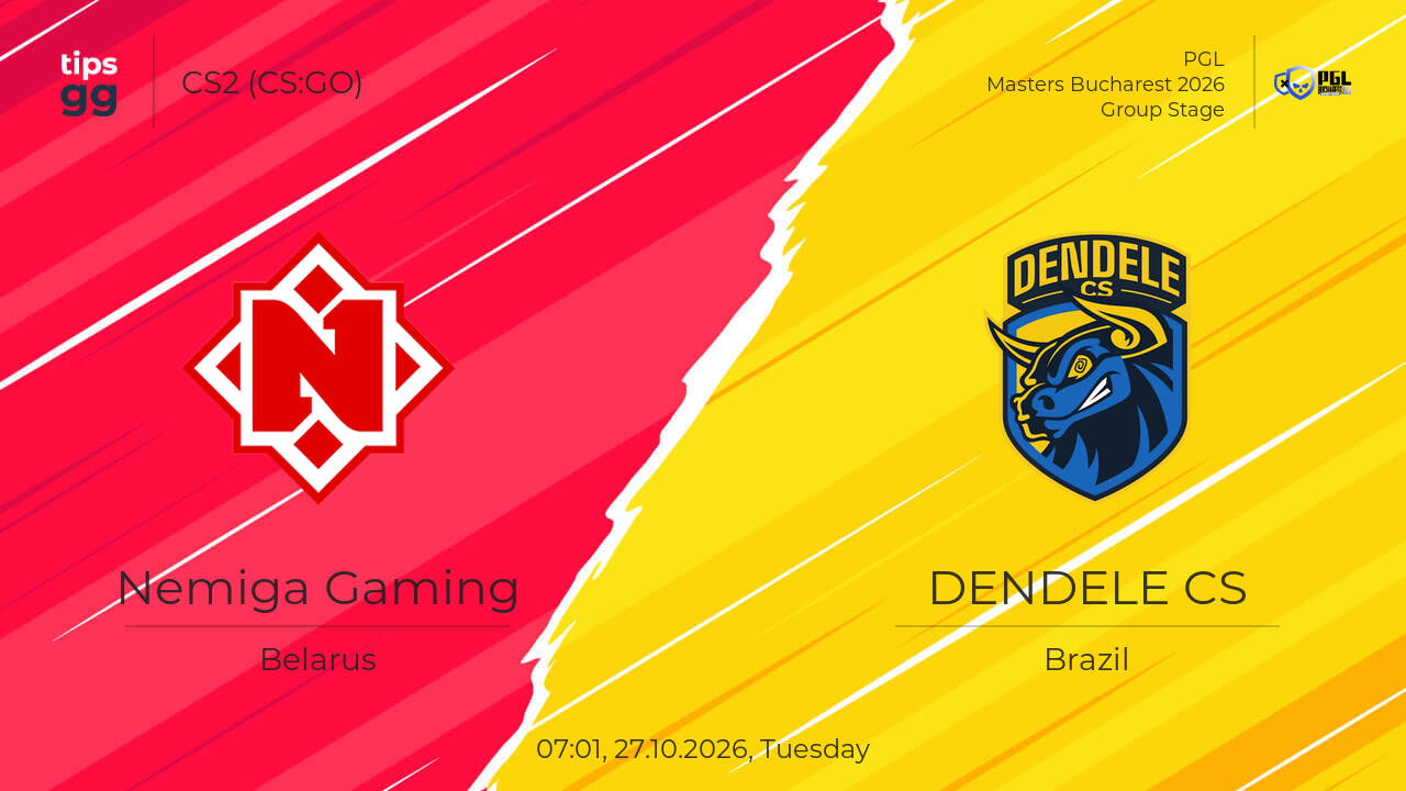 Nemiga Gaming vs DENDELE CS 27.10.2026 at PGL Masters Bucharest 2026 ...
