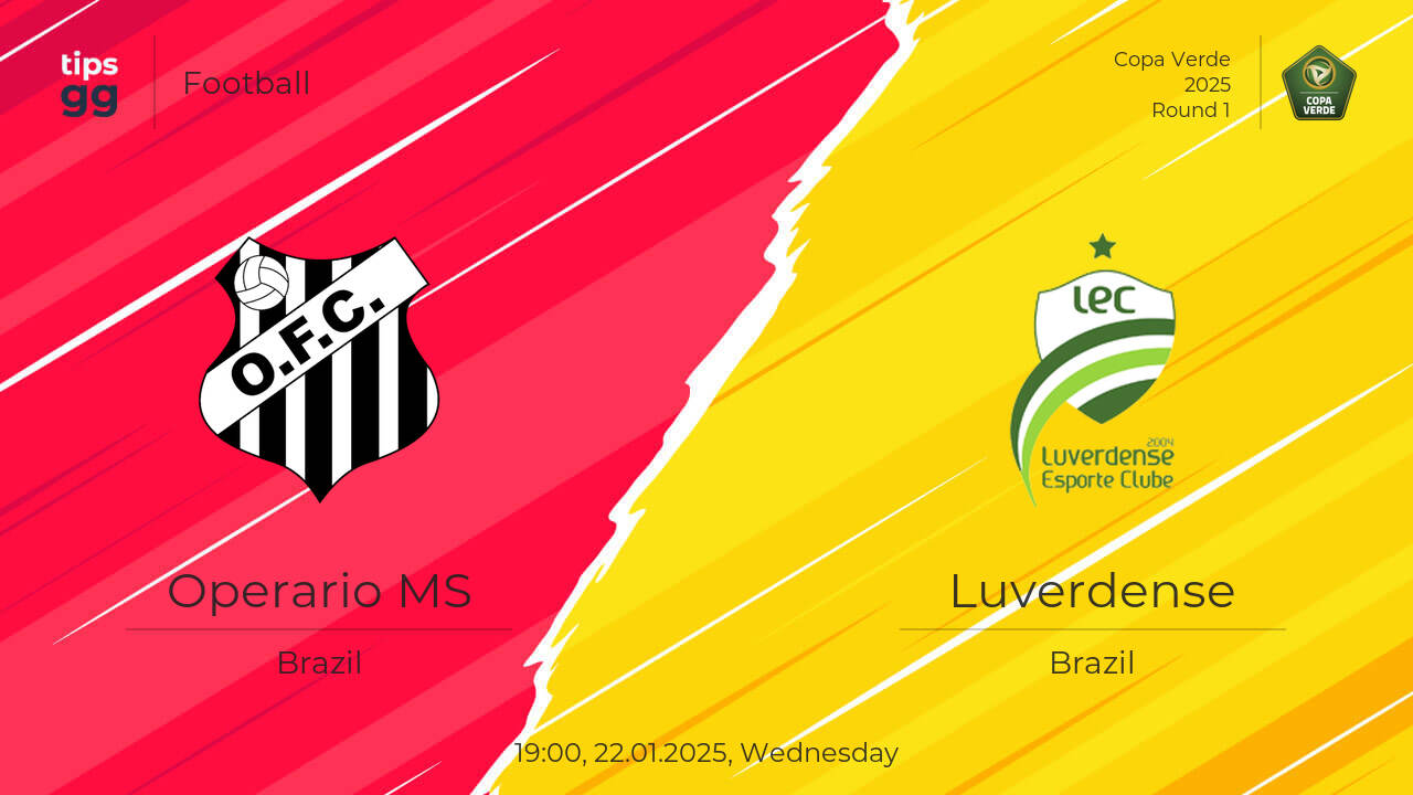 Where to Watch Operario MS vs Luverdense 23.01.2025 | Tips.GG