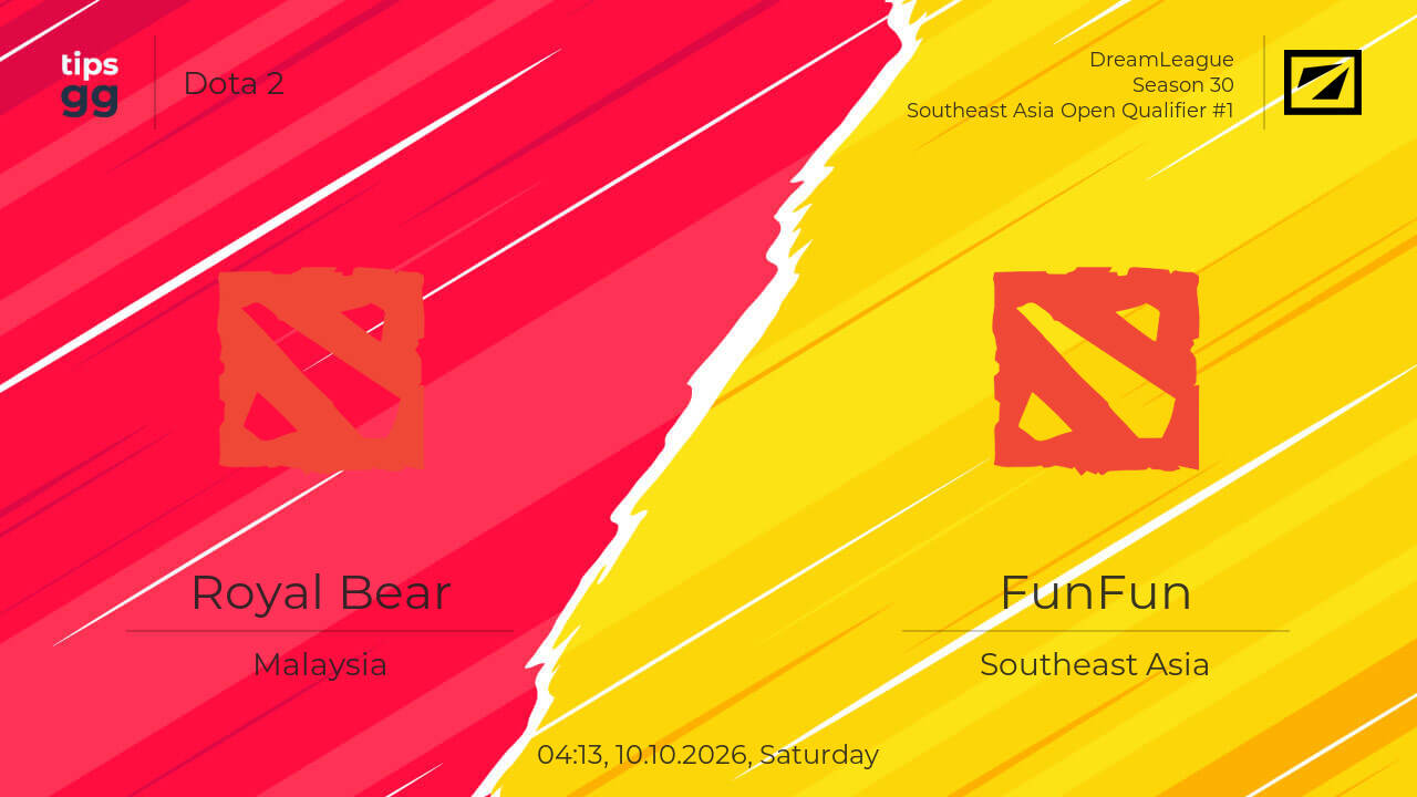 Royal Bear vs FunFun 10.10.2026 at DreamLeague Season 30 | Dota 2 | Tips.GG