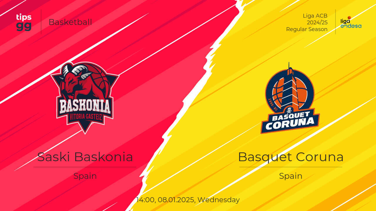 Saski Baskonia vs Basquet Coruna 08.01.2025 at Liga ACB 2024/25 ...