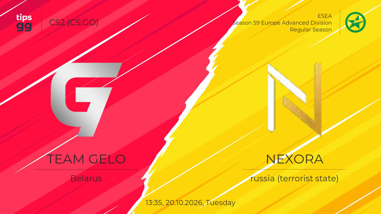 Where to Watch TEAM GELO vs NEXORA 20.10.2026 – Live Streams | CS2 (CS ...