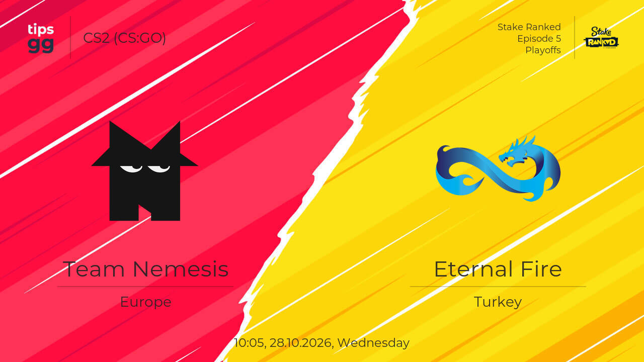Team Nemesis vs Eternal Fire 28.10.2026 Odds | CS2 (CS:GO) | Tips.GG