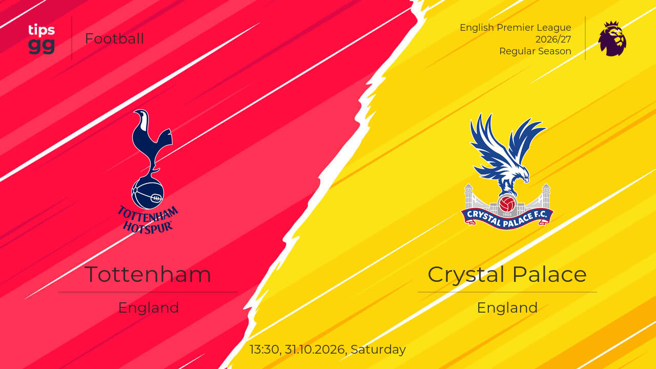 Tottenham Crystal Palace Odds 31.10.2026 | Tips.GG