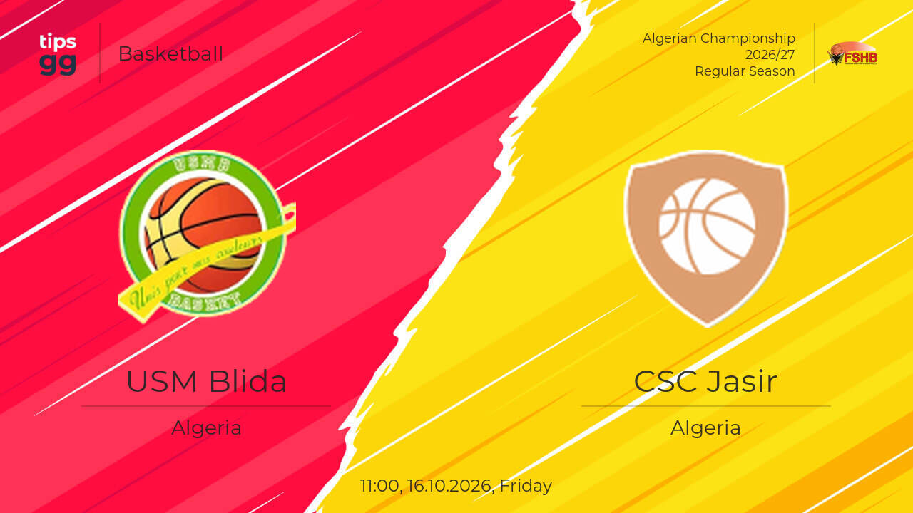 USM Blida vs CSC Jasir 16.10.2026 at Algerian Championship 2026/27 ...