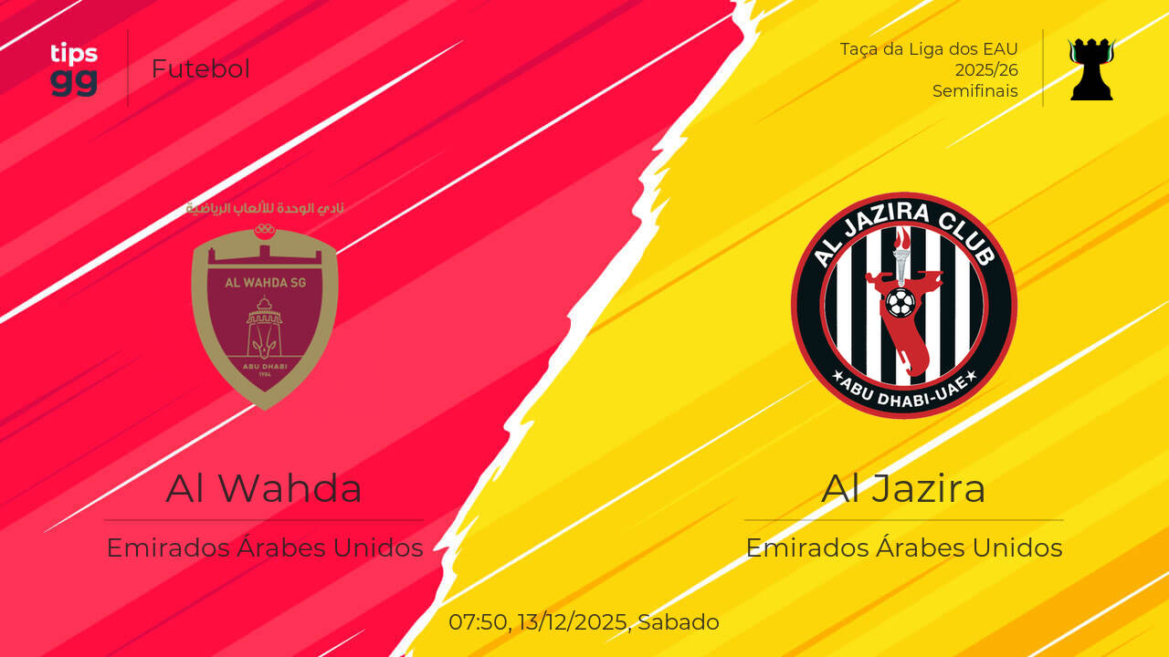 Al Wahda x Al Jazira Palpite | 13/12/2025 | Futebol | Tips.GG