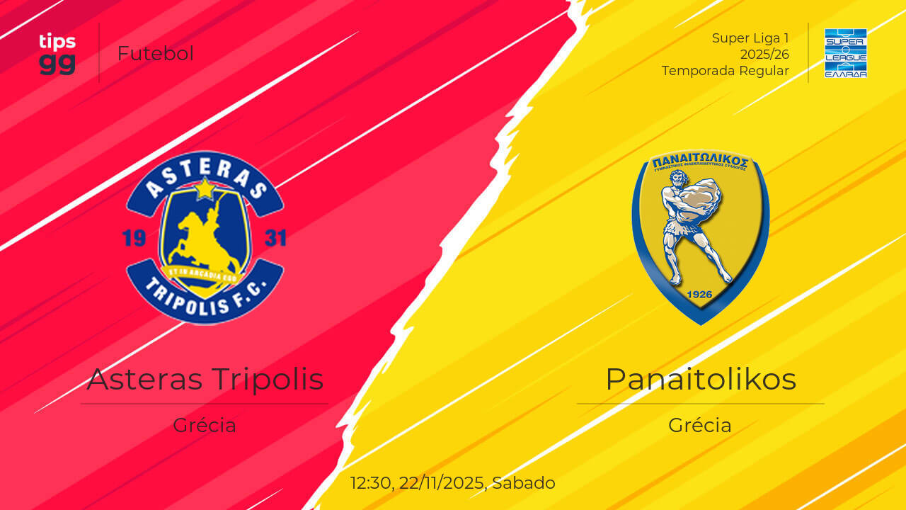 Asteras Tripolis x Panaitolikos Palpite | 22/11/2025 | Futebol | Tips.GG