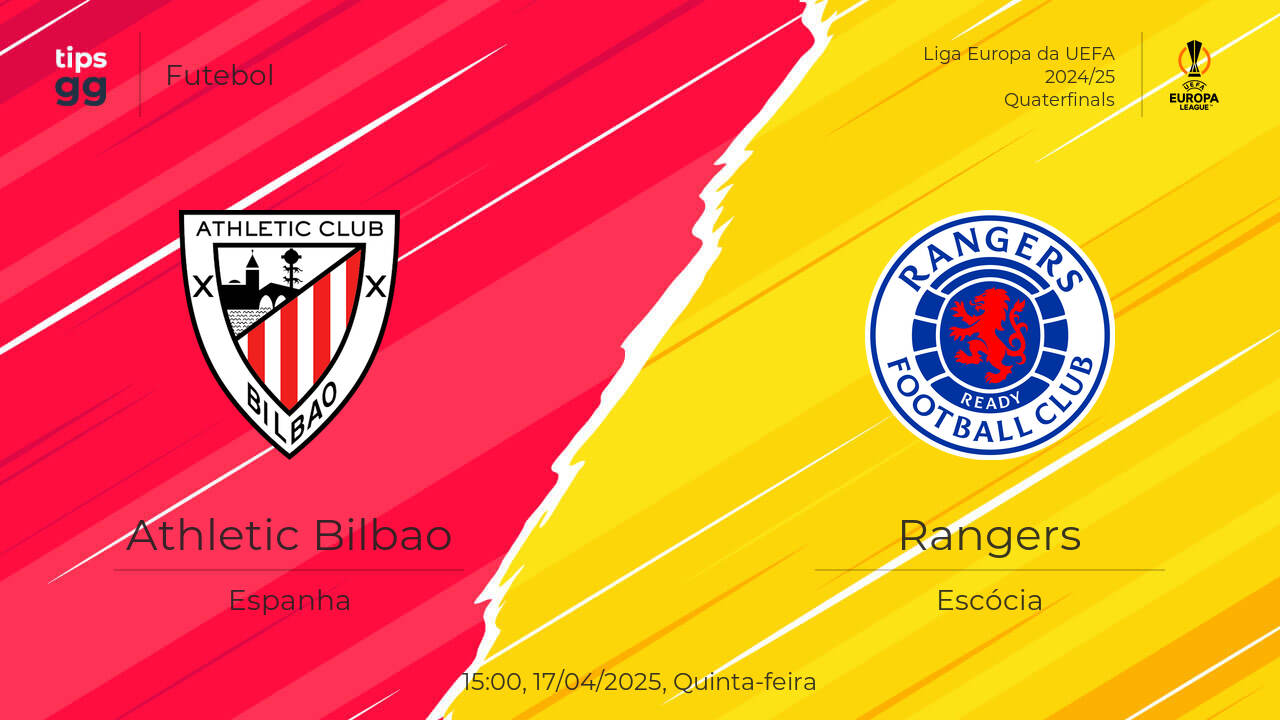 Athletic Bilbao x Rangers Palpite | 17/04/2025 | Futebol | Tips.GG
