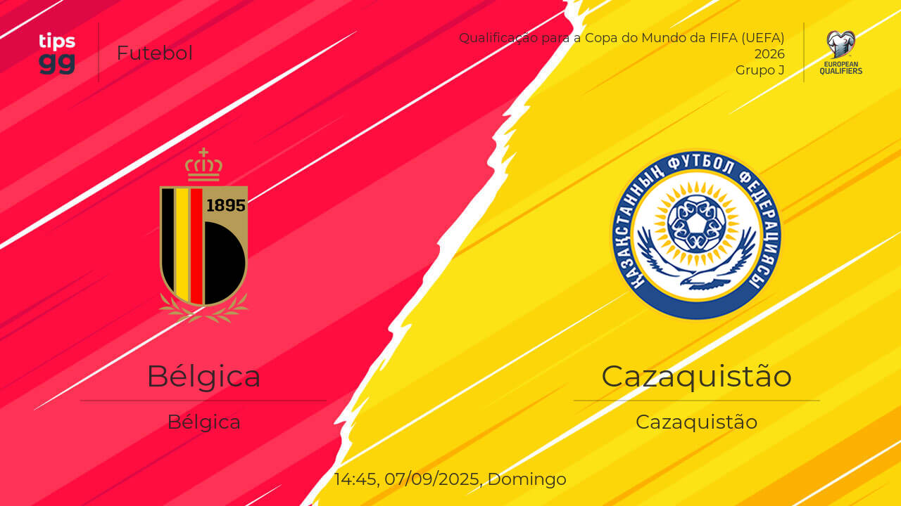 Bélgica x Cazaquistão Palpite | 07/09/2025 | Futebol | Tips.GG
