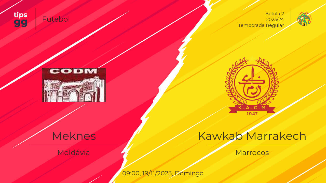 CODM Meknes x Kawkab de Marrakech 19/11/2023 – Palpite dos Jogo ...