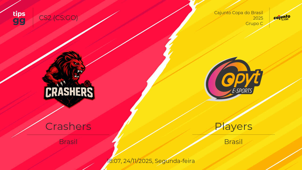 Crashers x Players 24/11/2025 na Cajunto Copa do Brasil 2025 | CS2 (CS ...